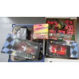 Two boxes of mainly diecast model vehicles to include; Shell Collections Classico of varying scales,