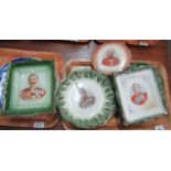 Three trays of assorted china to include: a set of six octagonal collectors commemorative plates