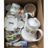 Box of various items to include: Paragon china 'Contessa' coffee pot with six cups and saucers,