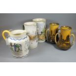 Collection of Doulton ceramics to include: a pair of D3416 two handled vases, two similar Doulton