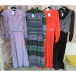 Four vintage ladies 1970's maxidresses to include; Kati at Laura Phillips and Bernard Feres etc. (