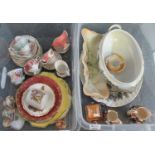 Two boxes of assorted china to include: Royal Winton Grimwades 'Marina' plate decorated in yellow