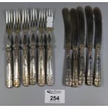 Bag of silver and silver plated forks and spoons, handles in silver. (B.P. 21% + VAT)