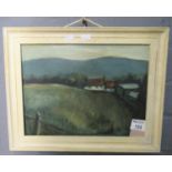 O. Knight, 'A hill farm, Neath', oils on board, framed. 21 x 29cm approx. (B.P. 21% + VAT)