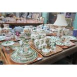 Four trays of Mason's Ironstone 'Chartreuse' design items to include; table lamp, wall and mantel