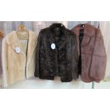 Three Vintage fur jackets: a cream musquash and two coney. (3) (B.P. 21% + VAT)