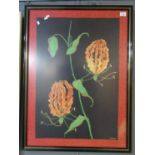 Buddhi, a Sri Lankan batik botanical study. 85 x 62cm approx. Framed and glazed. (B.P. 21% + VAT)