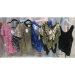 Six vintage 80's sequin tops, some silk by Tricoville Brigiite and others. (6) (B.P. 21% + VAT)