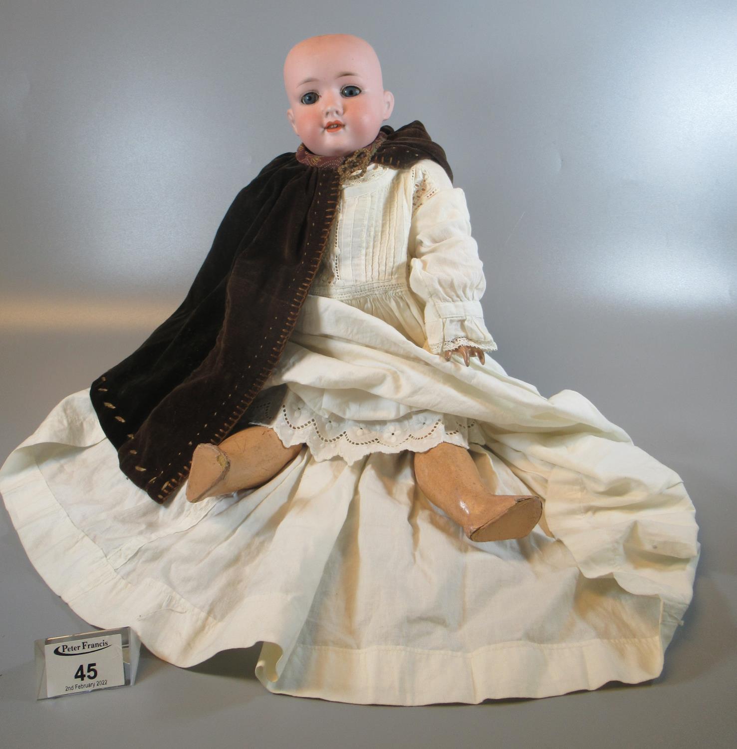 Armand & Marseille 390 bisque headed doll with painted features and closing eyes, jointed