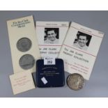 A commemorative medal, 'Jim Clark, O.B.E. World Champion Racing driver 1963 and 1965' in original