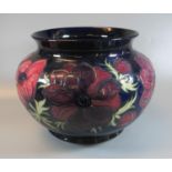 Modern Moorcroft art pottery tube lined jardiniere in the anemone pattern. 19cm high approx. Painted