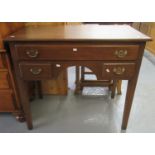 19th century lowboy, the moulded top above one long drawer and two dummy drawers, on square tapering