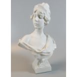 Composition bust of Lucrecia after E Villanis. 22cm high approx. (B.P. 21% + VAT)