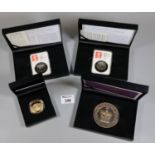 Collection of coins and date stamps to include Prince Henry of Wales and MS Meghan Markle 24ct