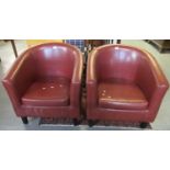 Pair of modern leather tub chairs. (2) (B.P. 21% + VAT)