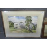 Michael Vicary, architectural study, 'Ilam House', signed, watercolours. 35x55cm approx. Framed. (