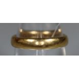 18ct gold wedding ring. Ring size L. Approx weight 3.6 grams. (B.P. 21% + VAT)