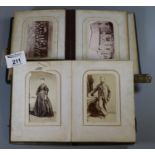 Two small leather bound Victorian photograph albums; portraits, family images etc. (B.P. 21% + VAT)