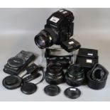 Zenza Bronica ETRS camera with lens, together with accessories including: other Zenza Bronica