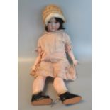 Early 20th Century Armand Marseille bisque headed German doll with painted features and moveable