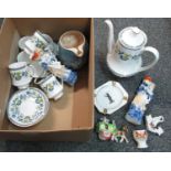 Box of various items to include: Paragon china 'Contessa' coffee pot with six cups and saucers,