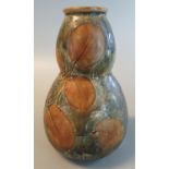 Royal Doulton stoneware gourd 7569 vase in natural foliage pattern. (B.P. 21% + VAT)