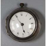 Georgian pair cased silver pocket watch marked G Williams, Carmarthen with fusee movement and