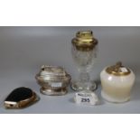 A collection of lighters to include; Ronson, alabaster with gold finish etc. (4) (B.P. 21% + VAT)