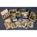 Box of ephemera to include: album of various topographical and other postcards, loose postcards,