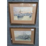 British School (early 20th Century), marine studies of various vessels, two, watercolours, 21 x 30cm