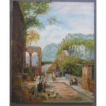 Lawrence, Italian scene with figures. Signed and dated 1919. Oils on canvas. 69 x 56cm approx. (B.P.