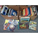 Two boxes of train/locomotive books and magazines to include The Hornby Gauge 0 System, The