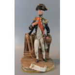 Capodimonte porcelain figure of Horatio Nelson, modelled by Bruno Merli 164. 32cm high approx. (B.P.