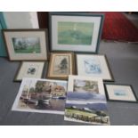 Box of assorted furnishing pictures and prints, various, some unframed. (B.P. 21% + VAT)