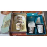 Three piece souvenir china Coronation set of 'their Majesties King George VI & Queen Elizabeth'