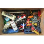 Box of playworn diecast model vehicles; Corgi, Matchbox and others. (B.P. 21% + VAT)
