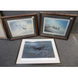 Three aviation prints; after Gerald Coulson, 'Night of the Hunter', signed in pencil by the