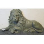 Cast iron painted study of a recumbent male lion. (B.P. 21% + VAT)