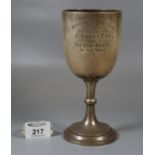 Silver presentation goblet, 'Narberth Agricultural Show 1926, presented by C. Parry Esq, for the