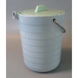 Ambassador ware, 'The Simpson' Art Deco design ice bucket, with lid and swing handle. 25cm high