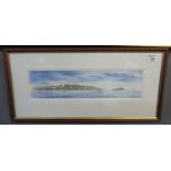 Adrian M Jones 'Tenby Coast Line', signed, watercolours. 12 x 45cm approx. (B.P. 21% + VAT)