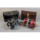Abu Ambassadeur 6000 fishing reel in leather carrying case, together with another Abu Ambassadeur