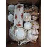 Box of assorted china to include: Old Foley rectangular platter, Noritake part tea ware including: