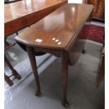 18th century style mahogany drop leaf table on tapering legs and hoof feet. (B.P. 21% + VAT)