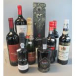 Collection of alcoholic spirits to include Casillero del Diablo cabinet sauvignon 2012, Chili.