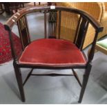 Edwardian mahogany inlaid tub chair. (B.P. 21% + VAT)