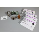 Five silver gemset statement rings. Ring size N,P,R,U and T. (B.P. 21% + VAT)