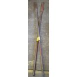 Pair of wooden oars with plastic collars. (2) (B.P. 21% + VAT)