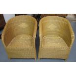 Pair of modern wicker conservator arm chairs. (2) (B.P. 21% + VAT)
