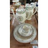 Tray of Copeland 'Korea' china to include: two coffee pots, dinner plates, coffee cup and saucer,